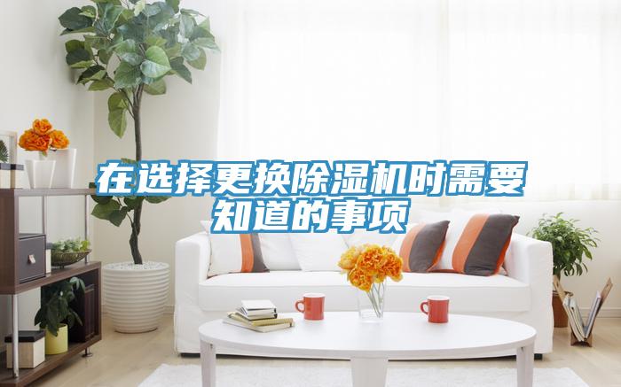 在选择更换除湿机时需要知道的事项
