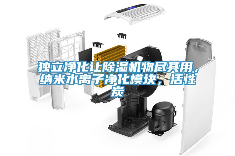 独立净化让除湿机物尽其用，纳米水离子净化模块，活性炭