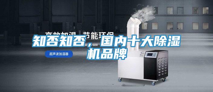 知否知否，国内十大除湿机品牌