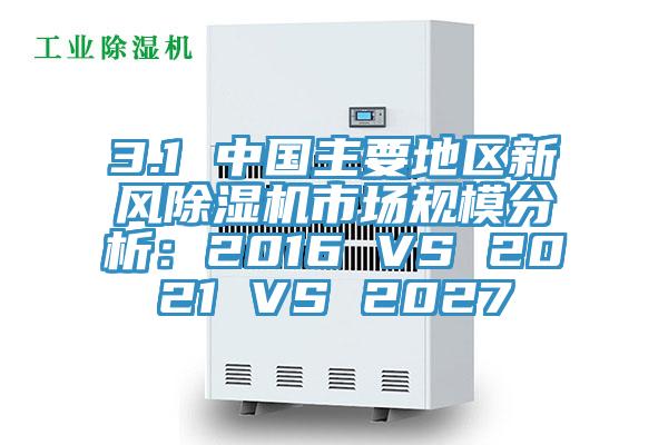 3.1 中国主要地区新风除湿机市场规模分析：2016 VS 2021 VS 2027