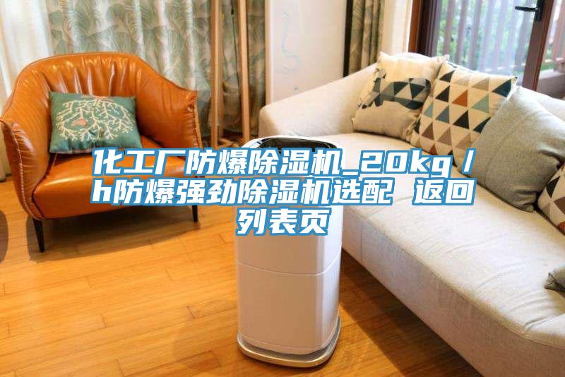 化工厂防爆除湿机_20kg／h防爆强劲除湿机选配 返回列表页